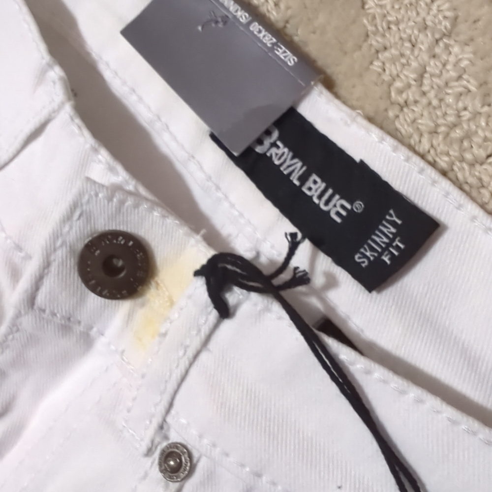Women's Skinny Fit Ankle Denim Jeans White 28x30 New With Tags SB Royal - Picture 11 of 11